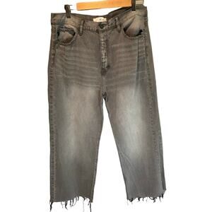 KanCan Gray Wide Leg Cropped Raw Hem Jeans - size 13/30
